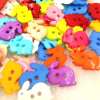 50/100pcs Mix Rabbit kid's Plastic Buttons Sewing Craft 2 Holes PT115