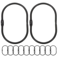 12 Pcs Curtain Rod Open Shower Hook Decor Decorative Hooks Iron Ring For Bathroom