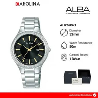Jam Tangan Wanita ALBA AH7DU3X1 Black Dial Stainless Steel Strap