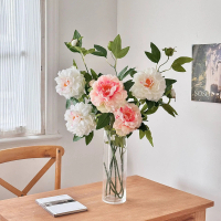 Peony artificial flowers, large peony fake flowers, Chinese-style home living room decorations, dini