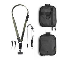 【bitplay】Essential Pouch 機能小包 V2-炭黑色+多工機能背帶『含掛繩通用墊片』-橄欖綠(鑰匙 掛繩 票卡)