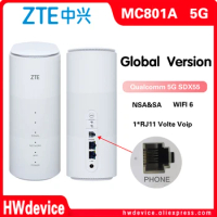 Global Version New ZTE MC801A CPE 5G Router Wifi 6 SDX55 NSA+SA N78/79/41/1/28 4g/5g With RJ11 Phone Port Call