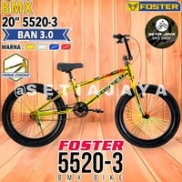 Sepeda BMX 20" Inch FOSTER 5520-3, Frame Steel Chrome, Rem V-Brake, Ban Jumbo 3.0, Sepeda Anak Laki-