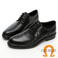GEORGE 喬治皮鞋 AMBER系列 牛皮綁帶微空調氣墊皮鞋 -黑 215021CZ-10
