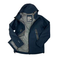 Superdry 極度乾燥 防水系數 機能衣 深藍 全新設計款 防風衣 連帽 單拉鍊(防風外套 機能外套)