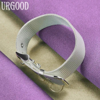 925 Sterling Silver Xquisite Elastic Strap Series Bangle For Women Man Party Engagement Wedding Romantic Fashion Jewelry Gift