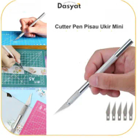 DOS Pisau Ukir Seni 5 isi Cutter Hobby Crafting Art Knife Metal Pen
