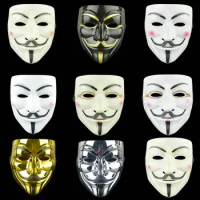 Movie Cosplay V for Vendetta Hacker Mask Anonymous Guy Fawkes Halloween Christmas Party Gift for Adult Kids Film Theme Mask