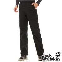 【Jack wolfskin 飛狼】男女中性款 防水透氣雨褲 休閒保暖褲 (薄刷絨內裡)『黑』