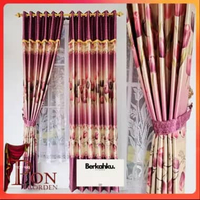 [PROMO PRODUK] Gorden jendela pintu poni tempel premium mewah aestetik bunga tulip Terbaik Poni Lost