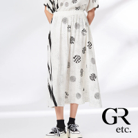 【GLORY21】品牌魅力款-etc.質感圓點線條寬鬆長裙(米白)
