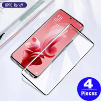 1-4Pcs Cover Tempered glass For OPPO Reno 9 pro plus phone screen protector Reno 8T 5G 6 5 4 3 A1 pro smartphone protective Film