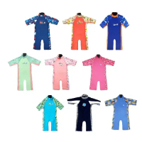 【Splash About 潑寶】UV Sun & Sea Suit 兒童抗UV防曬防寒連身泳裝-多款可選#2-4歲_海軍藍/藍白-2-4歲,海軍藍/藍白
