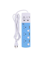 รางปลั๊กไฟ (3 ช่อง, 2 USB, 3 เมตร, สีฟ้า) รุ่น TSP-3T BLUE