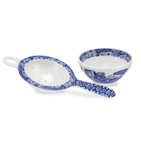 英Spode 義藍 瓷製漏網杓+小缽(茶具)【領券滿額再折千6/30止】