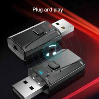 2 IN 1 Bluetooth-compatible 5.0 Audio Receiver Transmitter Microphone Wireless Audio Transmitter For TV PC Car Kit USB Adapter