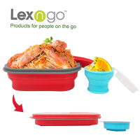 Lexngo 可折疊午餐組-小-580ml(餐盒 環保 便當盒 折疊 野餐)