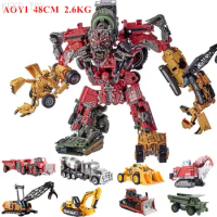 AOYI Cool 8 IN 1 Devastator Transformation Toys Boy Oversize Alloy Predaking Robot Car Engineering Vehicle Kids Adult Gift
