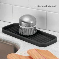 Kitchen Sink Soap Tray Silicone Quick Dry Soap Holder Sponge Organizer Tray For Sink Kitchen Organizer Dishwashing Accessories
