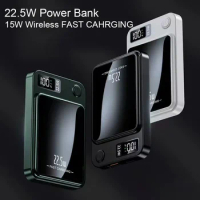 10000mAh fast charging 22.5W Power Bank PD 20W LED Digital Display Poverbank 15W Wireless powerbank For iPhone Huawei xiaomi