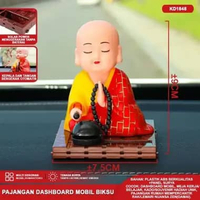 Pajangan Dashboard Mobil Dewa Uang Rejeki/Budha/Ganesha/Kwan Im-Hiasan Solar Power Premium BIKSU MER