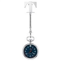【TISSOT 天梭】Infirmières T869.210.19.042.00 醫護系列石英懷錶 附鍊-藍x銀/30.1mm(T8692101904200)