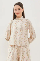 MINIMAL - Matilda - Blus Motif Bunga - Beige L Beige