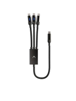 สายชาร์จ 3 หัว Hydra Triple LED Type C Multi Cable ความยาว 1.5M ชาร์จไว 100W สีดำ