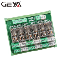 GEYA 2NG2R 6 Channel Relay Board Electronic DPDT PLC 12V 24V AC DC Relay Board 2NO 2NC