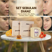 [ SET SEBULAN ] Dianz Vitamin C&E + D’Honey Gold | Vitamin C + E + Glutathione + Tomato + Madu