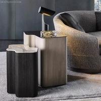 High Quality Bespoke Furniture Modern Design Marble Top Side Table Set Wood Side Table Set For Home Decor
