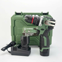 Máy Khoan Pin TH-PRO 10Li - 3 Chức Năng - Bộ 2 Pin 4CEll Sạc - Không Chổi Than