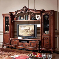 Arabian Style Solid Wood Tv Stand Cabinet Console French Style Wooden Luxury Long Meuble Tv Unit For Live Room
