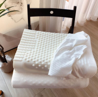 泰國乳膠枕頭進口天然橡膠護頸椎助低睡眠防螨曲線波浪按摩顆粒枕