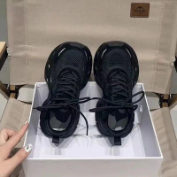 Black Warrior soft-soled lightweight sports shoes for women, trendy black dad shoes, autumn breathab