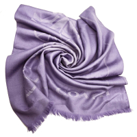 【COACH】大馬車 LOGO100%羊毛絲巾圍巾(鬱金香紫)