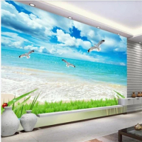 beautiful scenery wallpapers blue beach wallpapers 3d murals wallpaper for living room