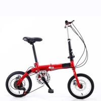 14 Inch Foldable Ultra-Light Bicycle Single/Variable Speed Portable Mini Bicycle Non-Slip Road Bike for Adult Children Student