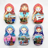 Russia's Creative Tourism Souvenir Resin Magnet Doll Refrigerator Sticker Home Decor Refrigerator Magnets
