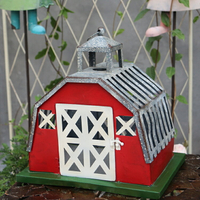 外單做舊鐵藝彩繪房子造型花園別墅蚊香托盤陽臺植物花盤擺件裝飾