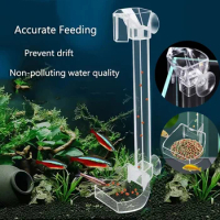 1Set Acrylic Aquarium Feeder Tube Dish Transparent Fish Tank Shrimp Snail Shrimp Food Feeder Bowl Aquarium Feeding Accessories