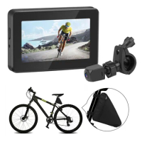 Bicycle rear view camera 4.3-inch screen 130 wide-angle color night vision bicycle camera 360-degree adjustment 1080P