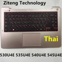 New TI thai Keyboard for Samsung 530U4E 535U4E 540U4E 545U4E NP530U4E BA75-04566E Palmrest upper cover Touchpad