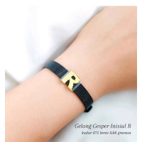 Gelang Gesper Liontin Inisial Huruf R Koleksi Josean Elegant Emas Asli