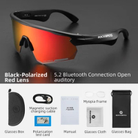 ROCKBROS V5.2 Bluetooth Bike Glasses Polarized Photochromic Sports Sunglasses Driving Running Eyewear MTB Road Bicycle Glasses
