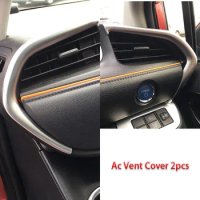 For Toyota sienta 2016-2019 2020 Inner Front Water Cup Decorative AC outlet Cover Sticker Trim Covers Car Styling Accessories