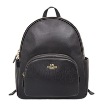 COACH 雙肩休閒後背包 鵝卵石紋真皮 雙肩包 5666 黑色(現貨)▶指定Outlet商品5折起☆現貨【送禮首選★APP下單點數4倍送】