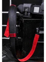 Angelo Pelle Neckstrap Ferrara for Leica SL S M Q CL --Black With Red Loops