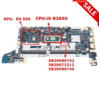 Laptop Motherboard 5B20V80742 5B20S72212 5B20V80740 02DL784 NM-B911 For Lenovo Thinkpad E490 E590 Main board i5-8265U CPU RX 550