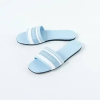 Sandal GIVENCHY TEXT STRIPE WHITE BABY BLUE FLAT SANDAL 100% ORIGINAL 39